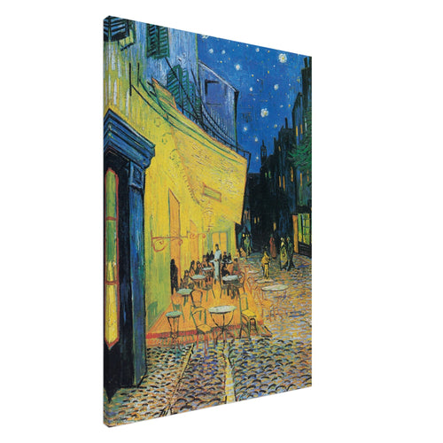 Artfulprints Canvas Vincent van Gogh – Caféterras bij nacht canvas - 60x90 cm - Geel
