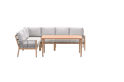 Sardinia lounge-diningset - 5-dlg. -  light teaklook - sand - sand - vtwonen shop