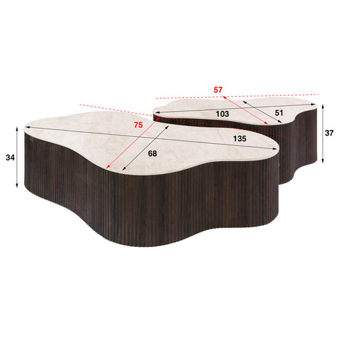 Giga Living Salontafel Ceramo Grande - Organisch Keramiek - Set Van 2