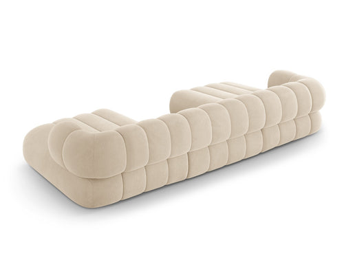 Cosmopolitan Design Panoramische bank Koge 6-zits, flueel lichtbeige - 165x348x70cm