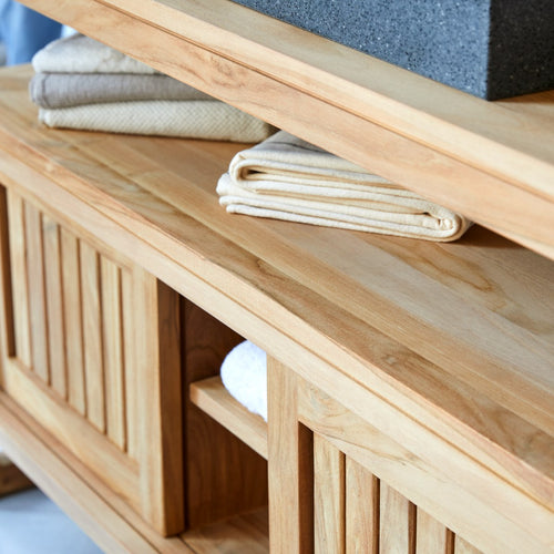 Tikamoon Badmeubel in massief teak 120 cm - Naturel