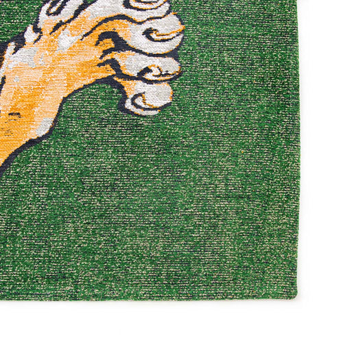 Louis De Poortere binnen & buiten machinewasbaar vloerkleed Pop Tiger van 70% gerecycled PET - groen - 100x140cm