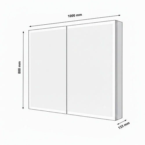 HOME DELUXE LED spiegelkast EVE zwart 80 x 60 cm