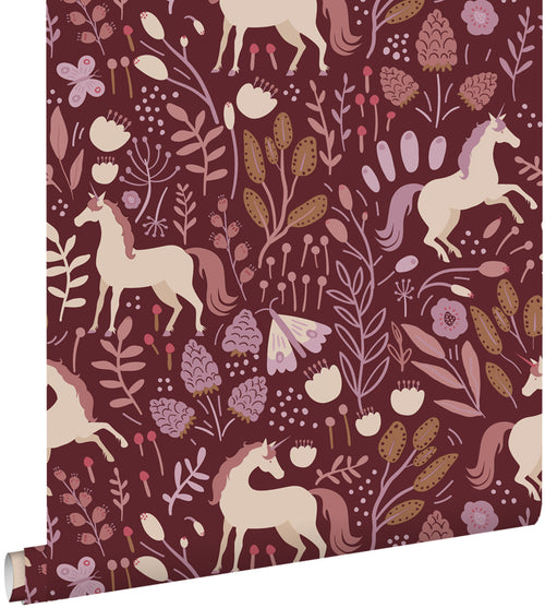 ESTAhome behang unicorns donker paars - 0.53 x 10.05 m - 131926