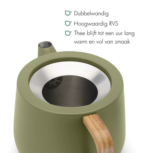 Bredemeijer -Theepot Facet - khaki green - 1,1L