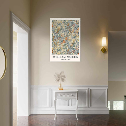 Artfulprints Poster met Lijst William Morris - Golden lilly 1893   - 30x40 cm - Groen
