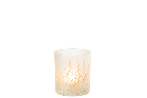 J-Line theelichthouder Sally - glas - oranje/transparant - small - vtwonen shop