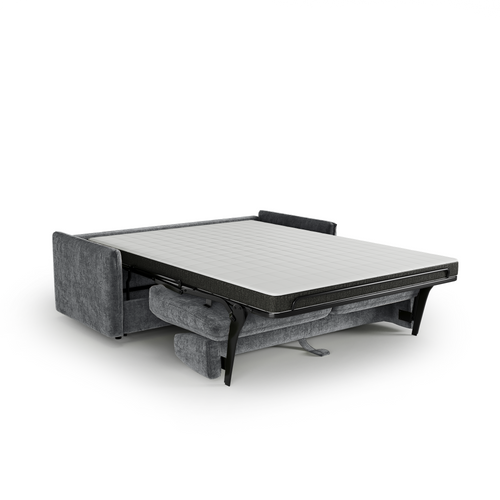 Premium Interiors - Snel uitklapbare slaapbank AVA - gewaafd fluweel leisteengrijs 178cm