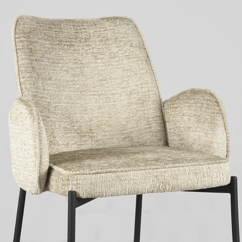 LABEL51 Eetkamerstoel Joni - Beige - Zithoogte 49cm - Set van 2