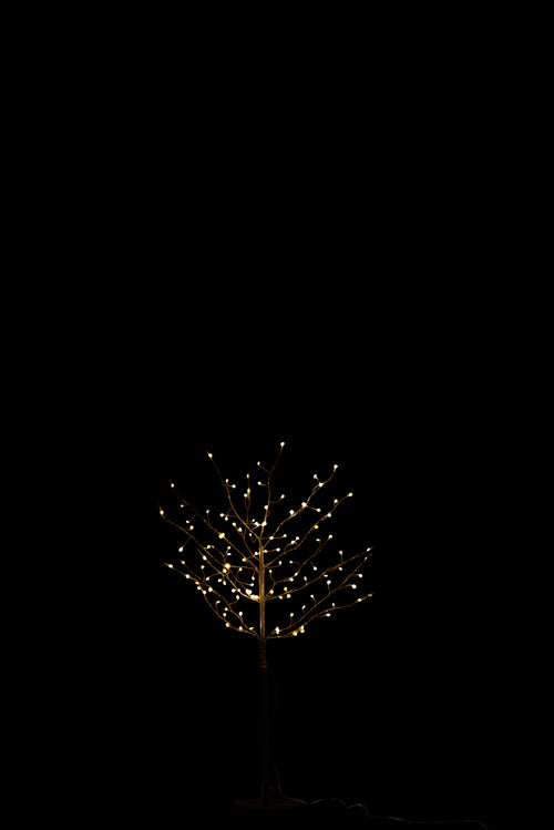 J-Line decoratie boom Kaal - metaal - zwart - LED lichtjes
