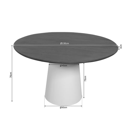 StarFurn Eettafel Madison - Rond Bruin Hout - 130x130x76cm - vtwonen shop