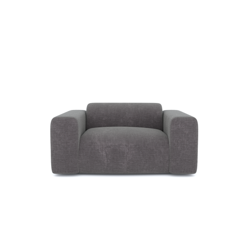 Sia Home - Fauteuils MYRA - Fluweel met structuur - Grijs - 130cm - vtwonen shop