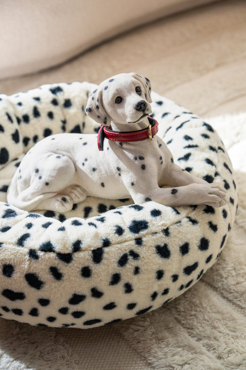 J-Line Kattenmand met dalmatiërmotief - polyester - wit/zwart