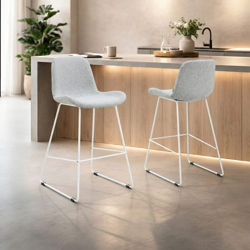 Nolon Nino-Fé Barkruk Grijs Melange - Wit Onderstel - 65 Cm