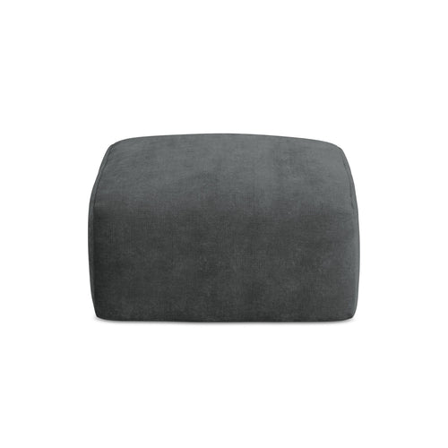 LaMiaSofa Poef Savona - chenille stof - donkergrijs - 65x65x40