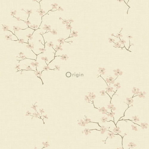 Origin Wallcoverings behang bloesemtak beige en roze - 53 cm x 10,05 m - 346545 - vtwonen shop