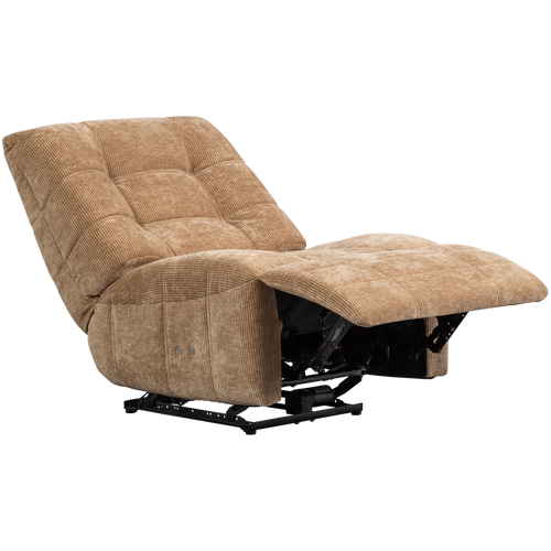 WOOOD relaxfauteuil elektrisch Hein - Geweven Ribstof - Lichtbruin