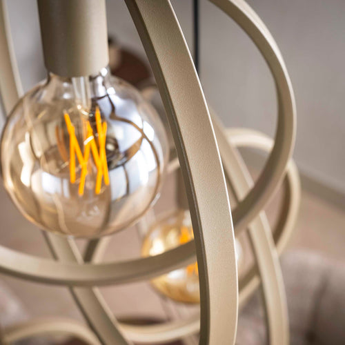 Giga Living Hanglamp Turn Around - Beige Metaal - Ø40x150cm