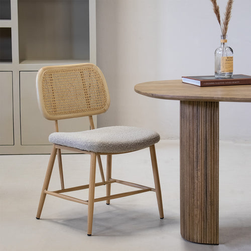 Giga Meubel Eetkamerstoel Nienke - Beige Stof - Zithoogte 49cm - Set van 2 - vtwonen shop