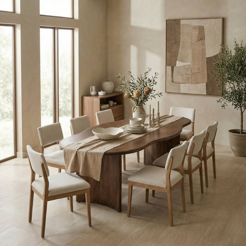 DÉJA Living Eettafel Tornio - Organisch Donkerbruin Hout - 240x110x76cm