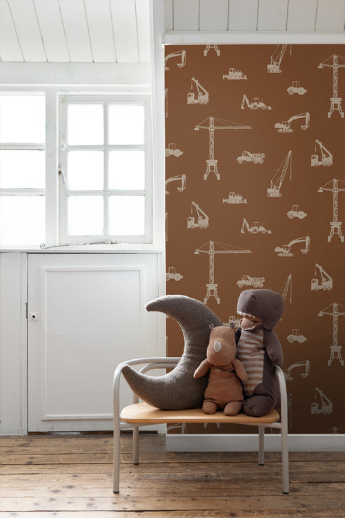 ESTAhome behang voertuigen terracotta - 53 cm x 10.05 m - 139972 - vtwonen shop