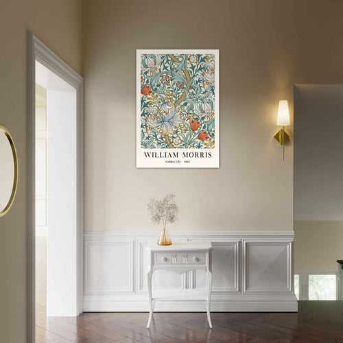 Artfulprints Poster met Lijst William Morris - Golden lilly II 1882   - 70x100 cm - Groen