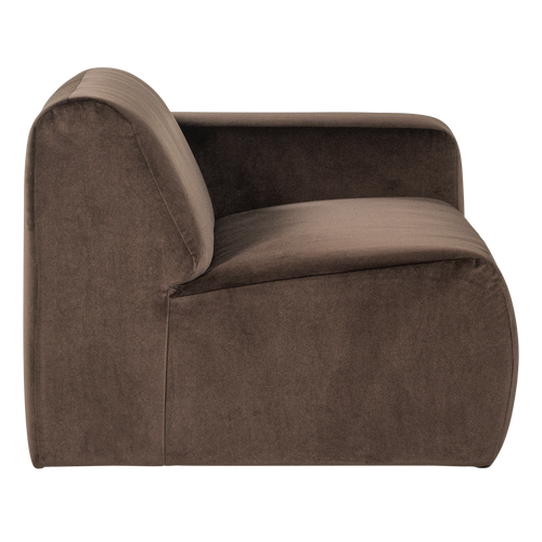 WOOOD 1,5-zits bank arm rechts Mojo Base - Velvet - Bruin - 74x145x97