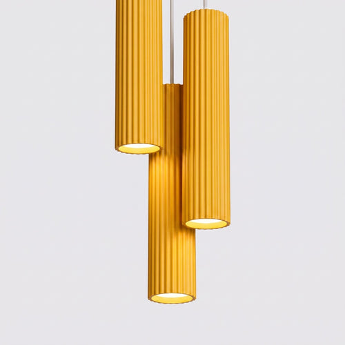 Sollux Lighting Hanglamp KARBON 3P geel - 19,5x19,5x108cm