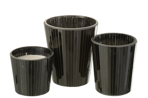 J-Line geurkaars Noa - Spicy Twilight  - glas - zwart - large - 60U - vtwonen shop