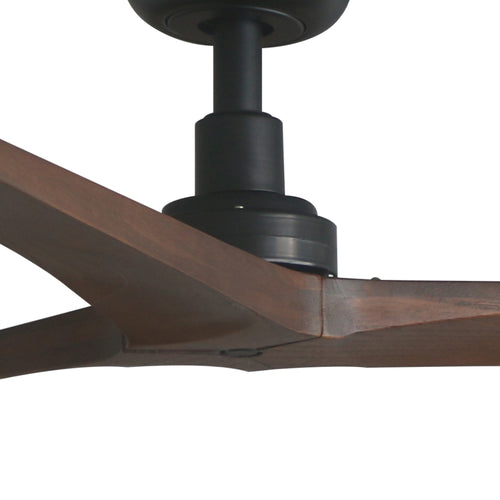 Faro Klim Grote plafondventilator met 3 bladen, matzwart, walnoot, Tuya Smart System