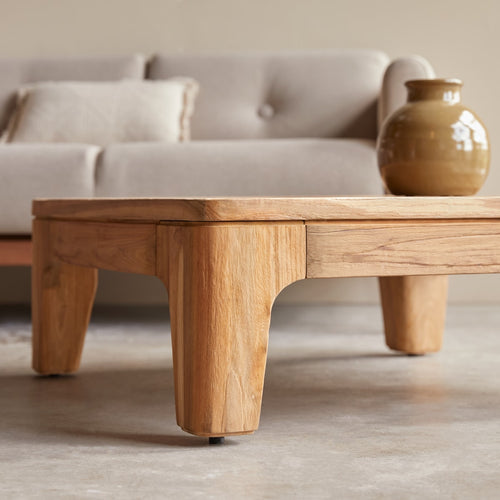 Tikamoon Vierkante salontafel van gerecycled massief teakhout - Naturel - vtwonen shop