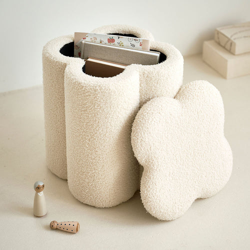 Petite Amélie Opbergpoef Fleur - Beige - vtwonen shop