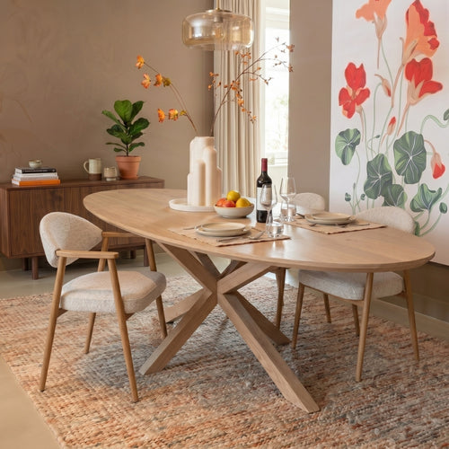 DÉJA Living Eettafel Lusa - Ovaal Naturel Eikenhout - 160x90x78cm