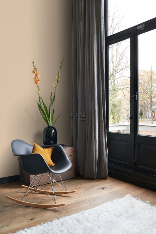 ESTAhome behang linnenstructuur warm beige - 53 cm x 10.05 m - 139472