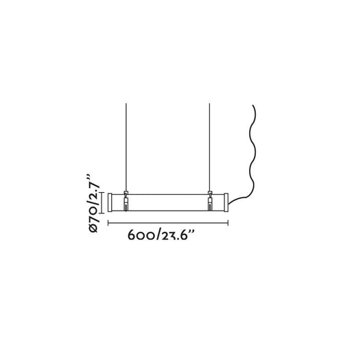 Faro Scuba 60cm Buitenplafondlamp met hanglamp, chroom, IP66 3000K