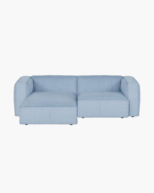 noo.ma Lobi 3-zits hoekbank in babyblauw corduroy, 243 x 120 x 73,5 cm