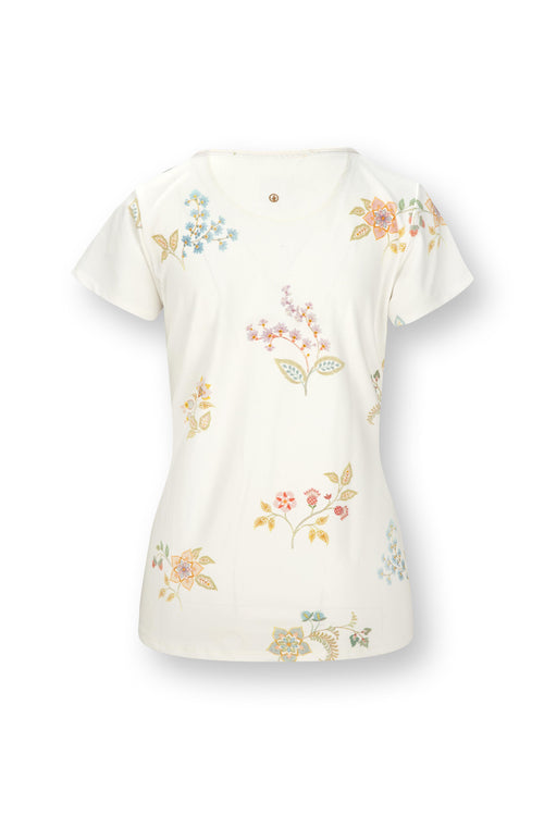 Pip Studio - Tilly Pyjama Shirt - Dames - Blossom Chique - Wit - S - vtwonen shop