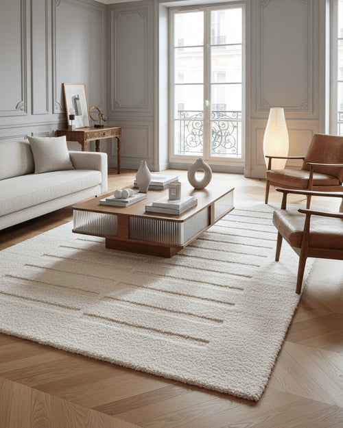 AFK Living vloerkleed Passage - reliëfeffect - wit - 200x290 cm