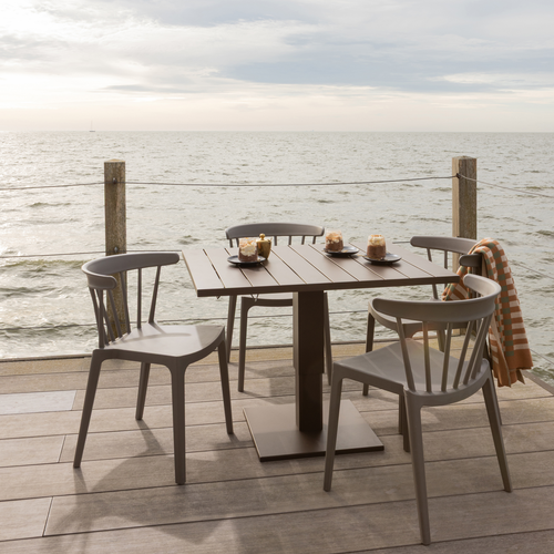 WOOOD tuintafel verstelbaar Tesso - Aluminium - Bruin - 68/45x100x80