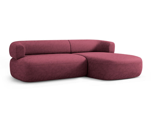 Micadoni rechter hoekbank Jenny 5-zits, chenille kersenboom - 145x225x73cm