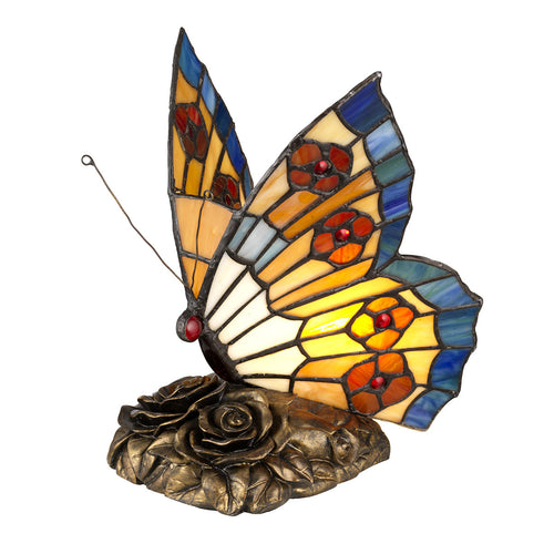 Elstead Tiffany Animal Lamps Butterfly Tiffany Lamp, architectonisch brons, G9