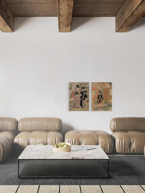 Set 2 Canvas 60x40 Gedrukt Japanse Kunst