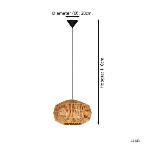 EGLO hanglamp Sheldon - e27 - ø 38 cm - papier - vtwonen shop