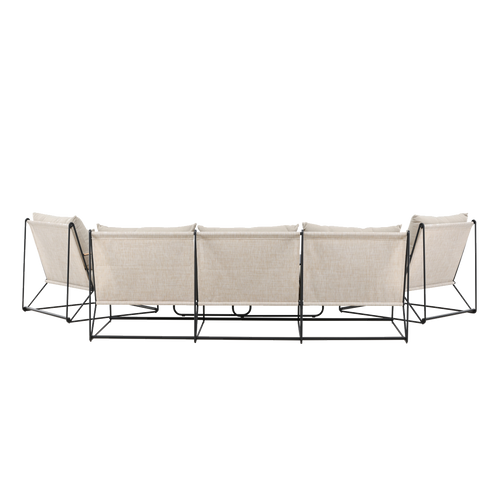 Nest outdoor Paolo 4 delige tuin loungeset beige/zwart
