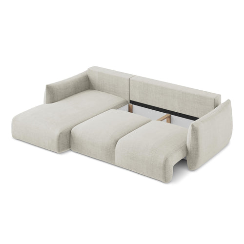 LaMiaSofa hoekbank links Savona - textuurstof - lichtbeige - 242x162x90