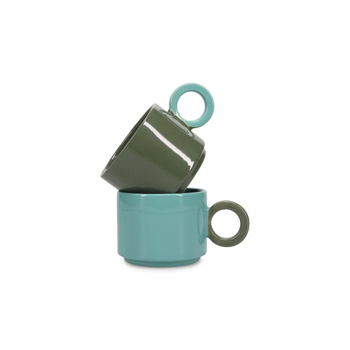 Ona - Beker 28cl groen/blauw Lou - vtwonen shop
