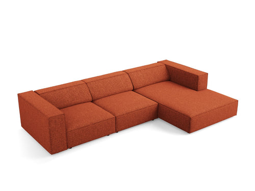 Cosmopolitan Design rechter hoekbank Arendal 4-zits, chenille, terracotta - 166x284x70cm