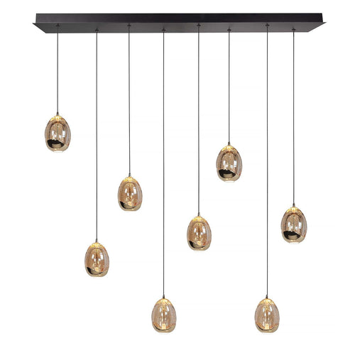 Highlight hanglamp Golden - 8 lichts - 115  x 155   cm -  amber zwart