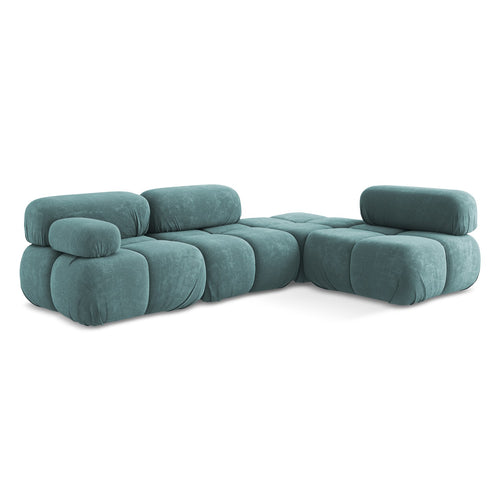 LaMiaSofa hoekbank rechts Sanremo - chenille stof - jeans - 285x190x70