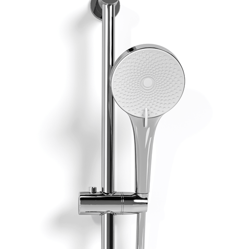 LOMAZOO thermostatische doucheset Cielo - met handdouche - chroom - h.o.h. 12 cm